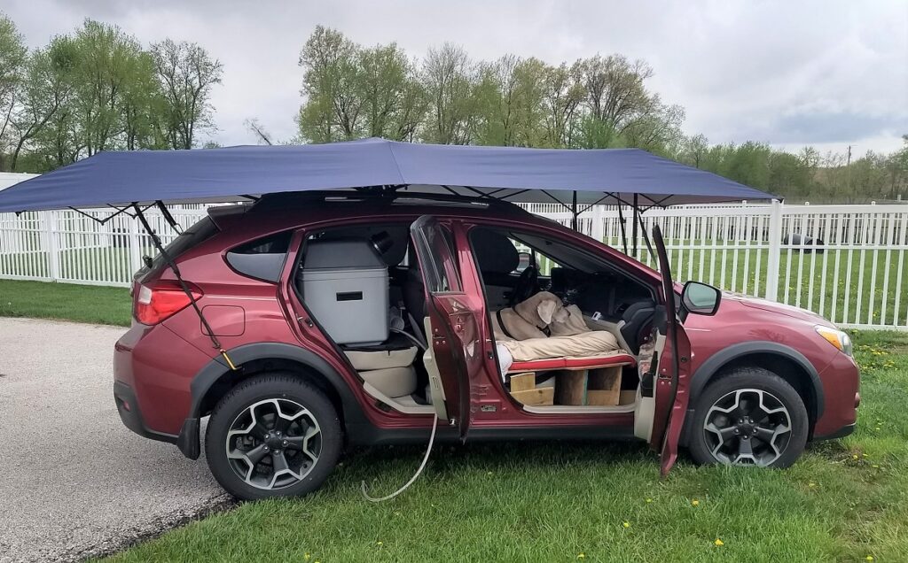 A stripped open car