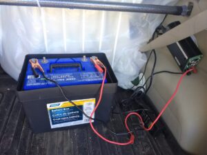 Battery connected to inverter